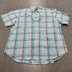 Polo‎ Ralph Lauren Men's 2XB Short Sleeve Classic Fit Button Down Pink and Green